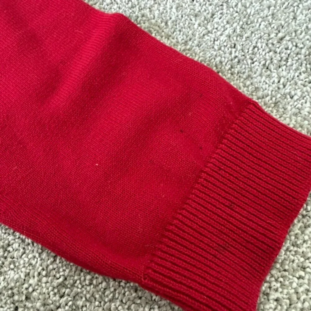 Chaps Red Crewneck Sweater Men’s L Cotton Knit Pullover Preppy Classic